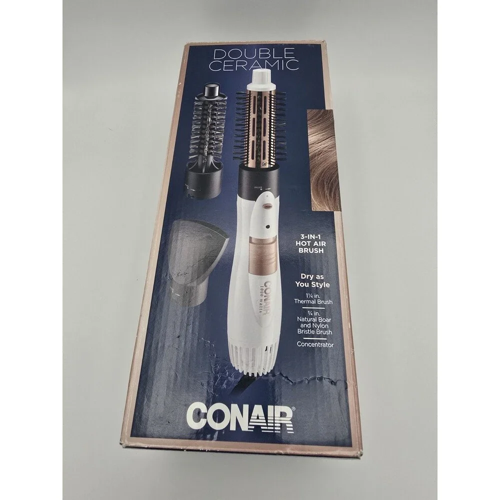 Conair Double Ceramic 3-in-1 Hot Air Brush BC171DG Hair Styler, Dry as you Style